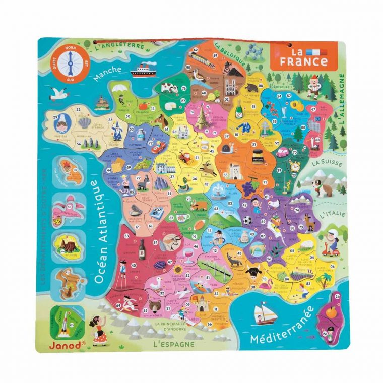 Carte De France Magnétique Pour Enfant De 7 Ans À 12 Ans encequiconcerne Carte De France Pour Les Enfants