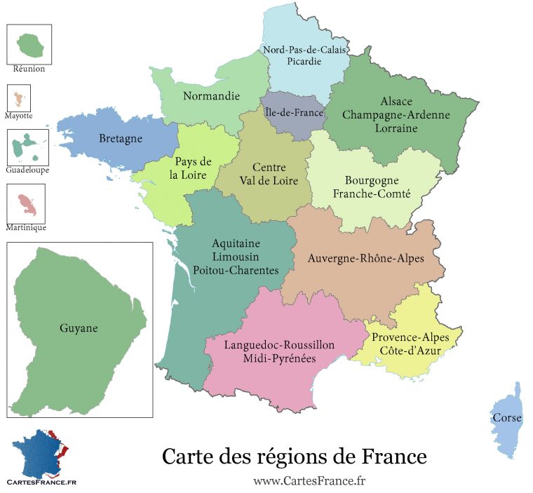 Carte De France Region – Carte Des Régions Françaises à Nouvelle Region France