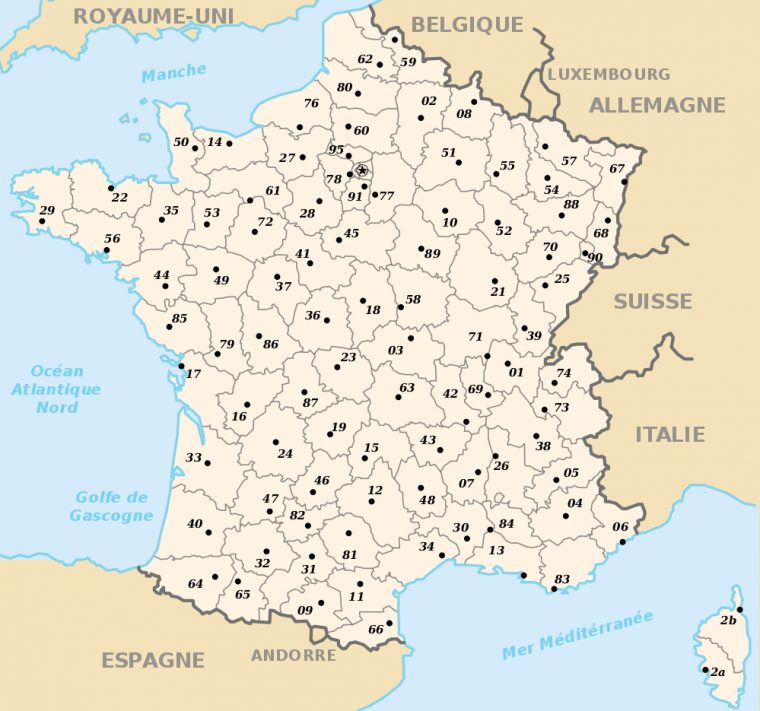 Carte De France Vierge Avec Departements à Carte De France Avec Département À Imprimer