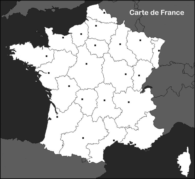 Carte De France Vierge – Voyages – Cartes destiné Carte Des Régions Vierge