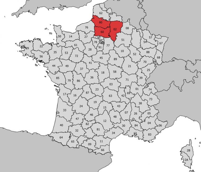 Carte De La Picardie – Découvrir La Régions, Départements intérieur Carte Numero Departement