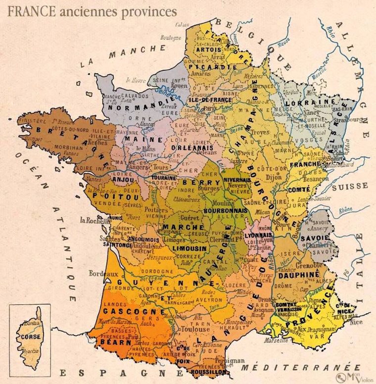 Carte Des Provinces De France – Contre- avec Carte Anciennes Provinces Françaises
