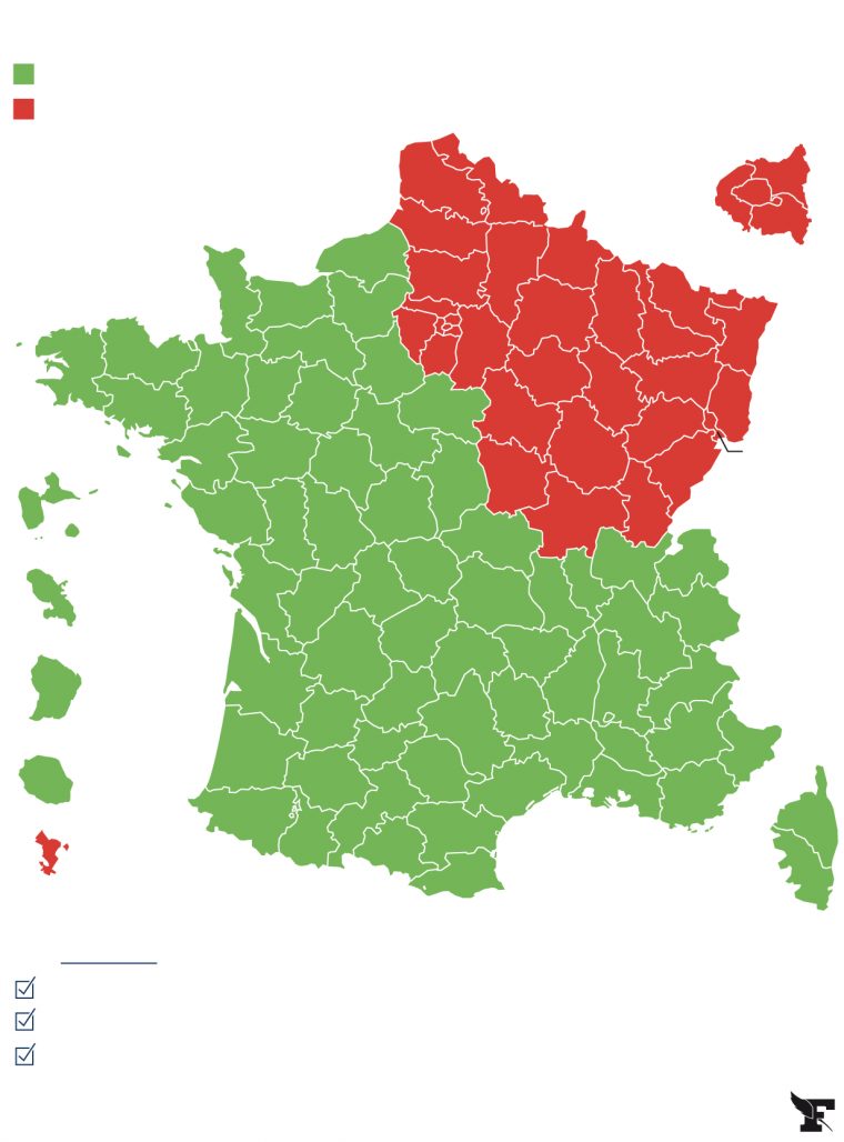 Carte Du Déconfinement : Découvrez Si Votre Département Est intérieur Carte De France Avec Département À Imprimer