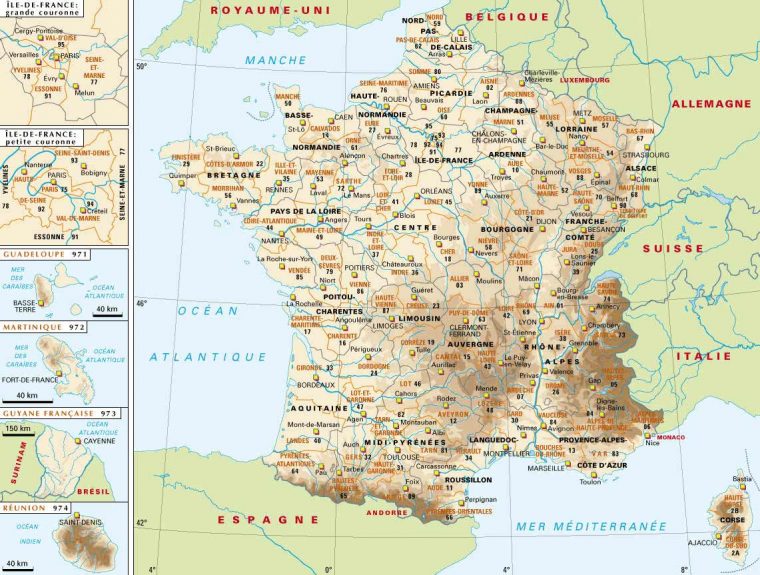 Carte France, Carte De France avec Carte De France Avec Département À Imprimer
