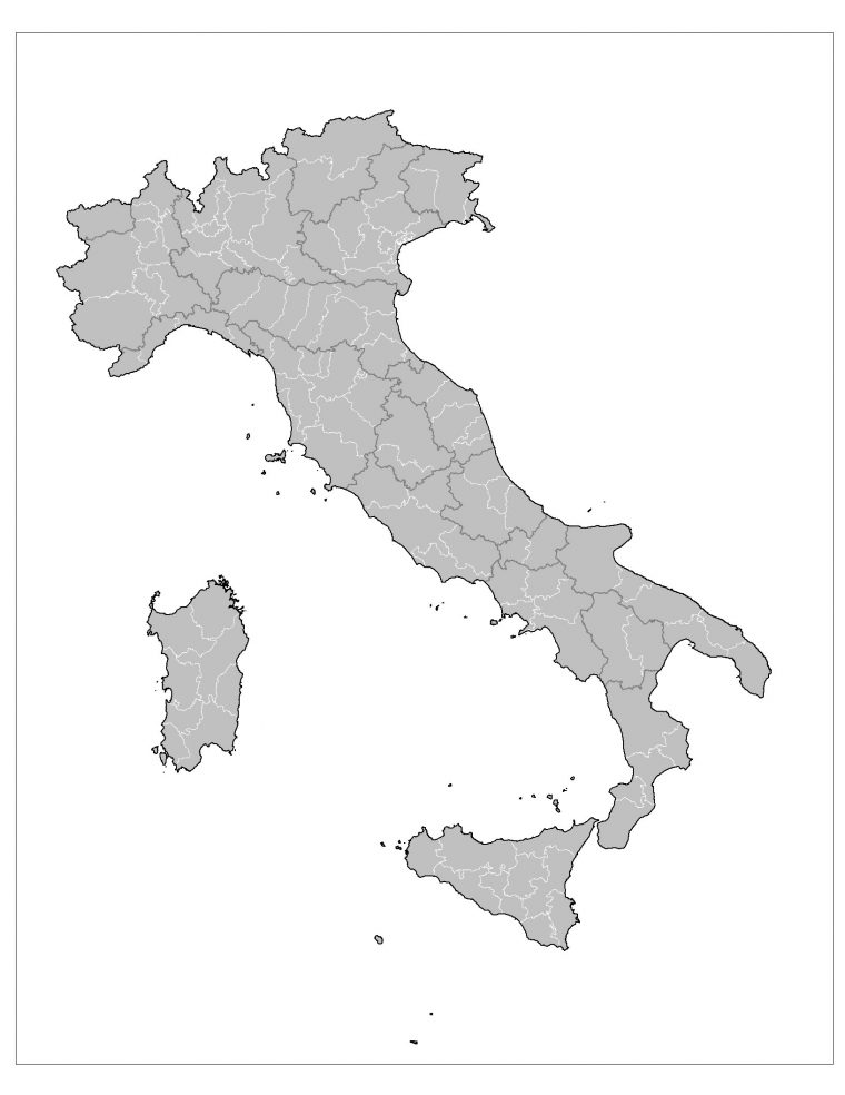 Carte Italie Vierge Numéros Régions, Carte Vierge Des encequiconcerne Carte Des Régions Vierge