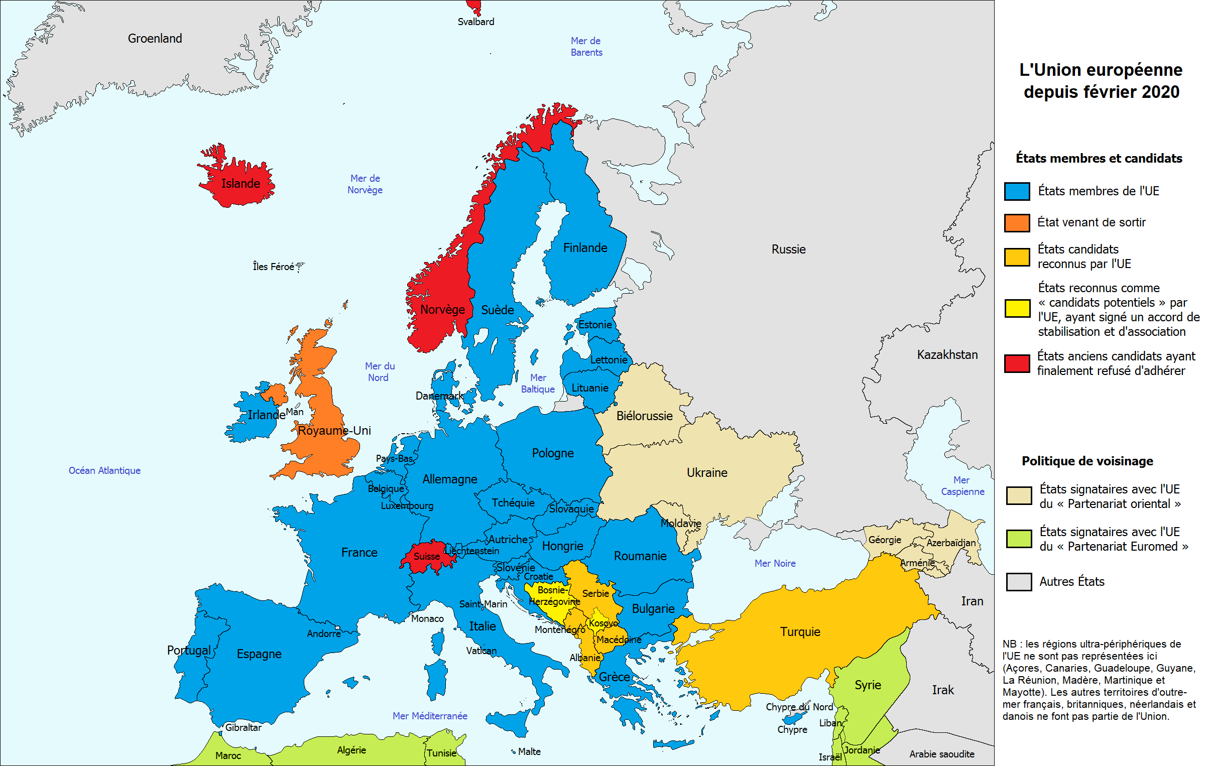 Carte : L'union Européenne - Librecours.eu à Union Européenne Carte Vierge