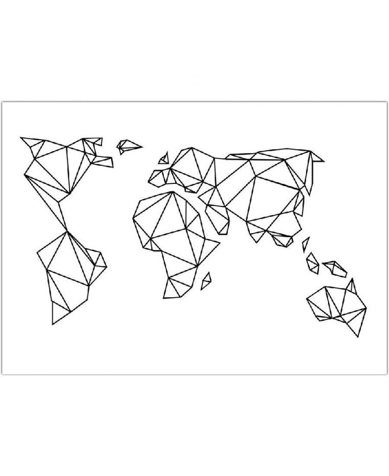 Carte Origami | Dessin Origami, Tape Art, Époque Géométrique destiné Dessin Mappemonde