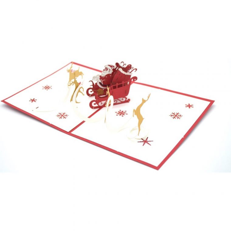 Carte Pop-Up Traineau Père-Noël Wonkard tout Image De Traineau Du Pere Noel