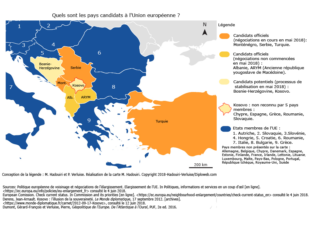 Carte. Quels Sont Les Pays Candidats À L'union Européenne destiné Union Européenne Carte Vierge