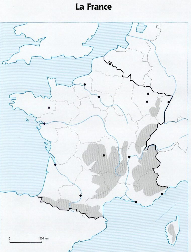 Cartes Pour S'entraîner (France : Régions Et Repères destiné Imprimer Une Carte De France