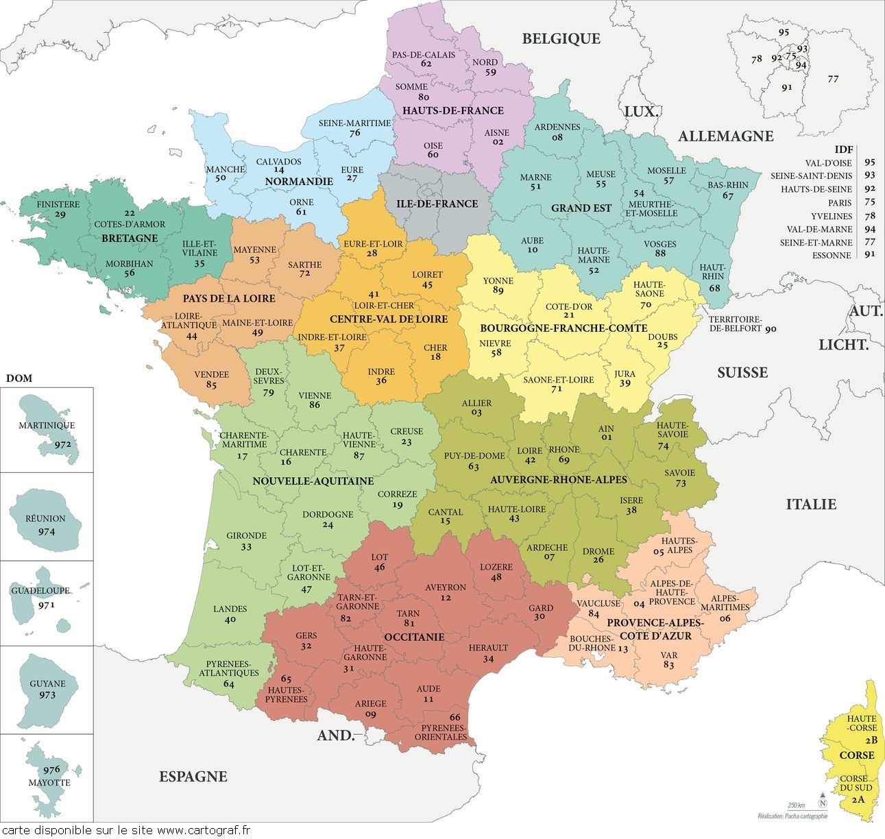 Cartograf.fr : Carte De La France : Page 2 dedans Carte Numero Departement