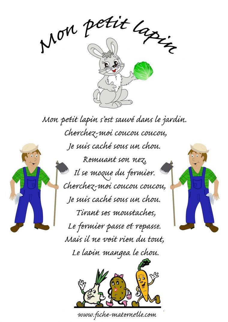 Chanson Mon Petit Lapin | Comptine Animaux, Comptines intérieur Chanson Enfant Lapin
