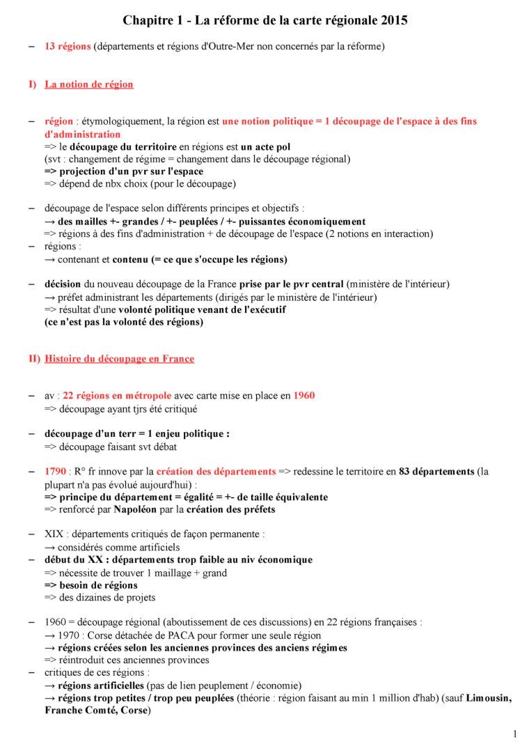 Chapitre 1 – La Réforme De La Carte Régionale – – Usmb – Studocu intérieur Carte Anciennes Provinces Françaises
