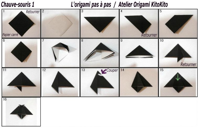 Chauve-Souris 1 Pour "halloween" – L'origami Pas À Pas serapportantà Origami Chauve Souris