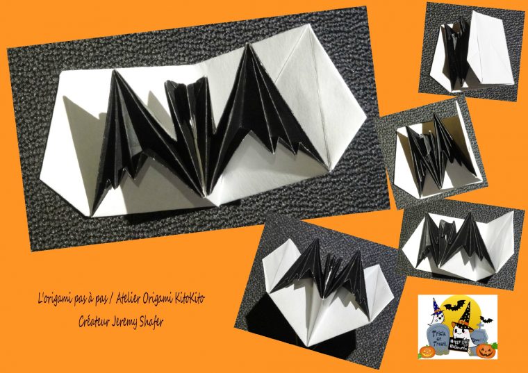 Chauve-Souris Carte Pop-Up 1 Pour "halloween" – L'origami avec Origami Chauve Souris