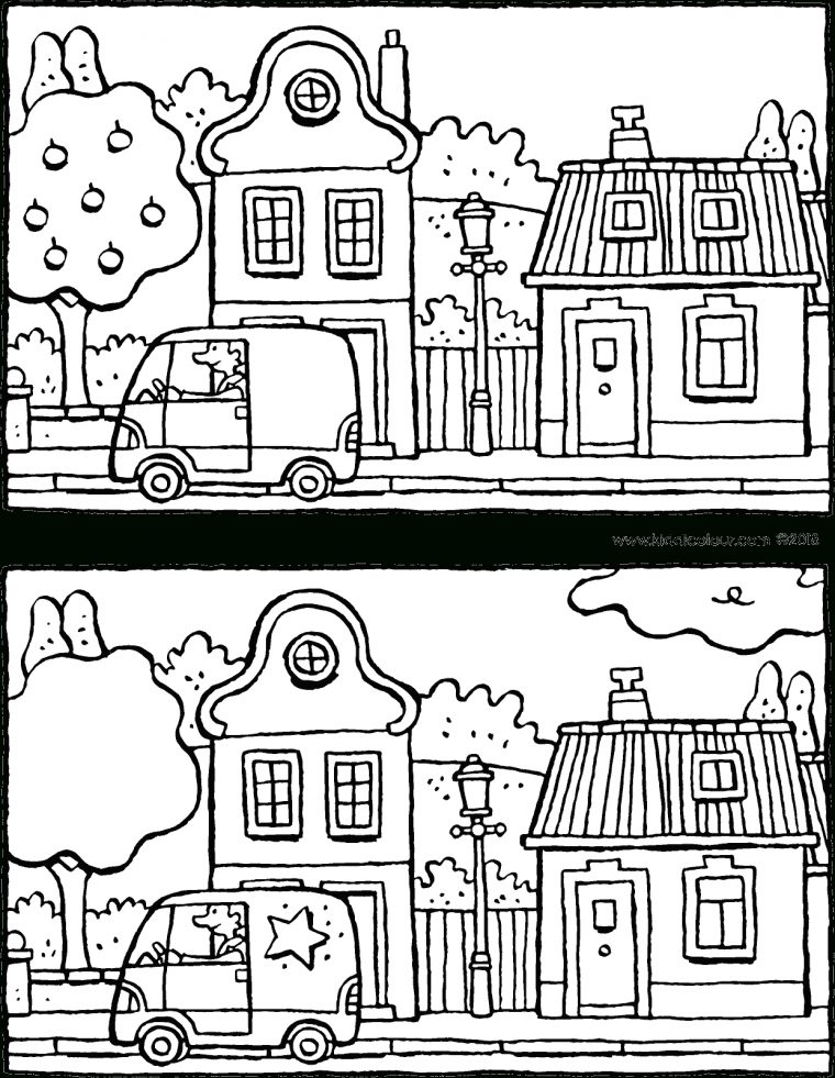 Cherche Les 5 Différences Dans Cette Rue – Kiddicoloriage encequiconcerne Les 5 Differences