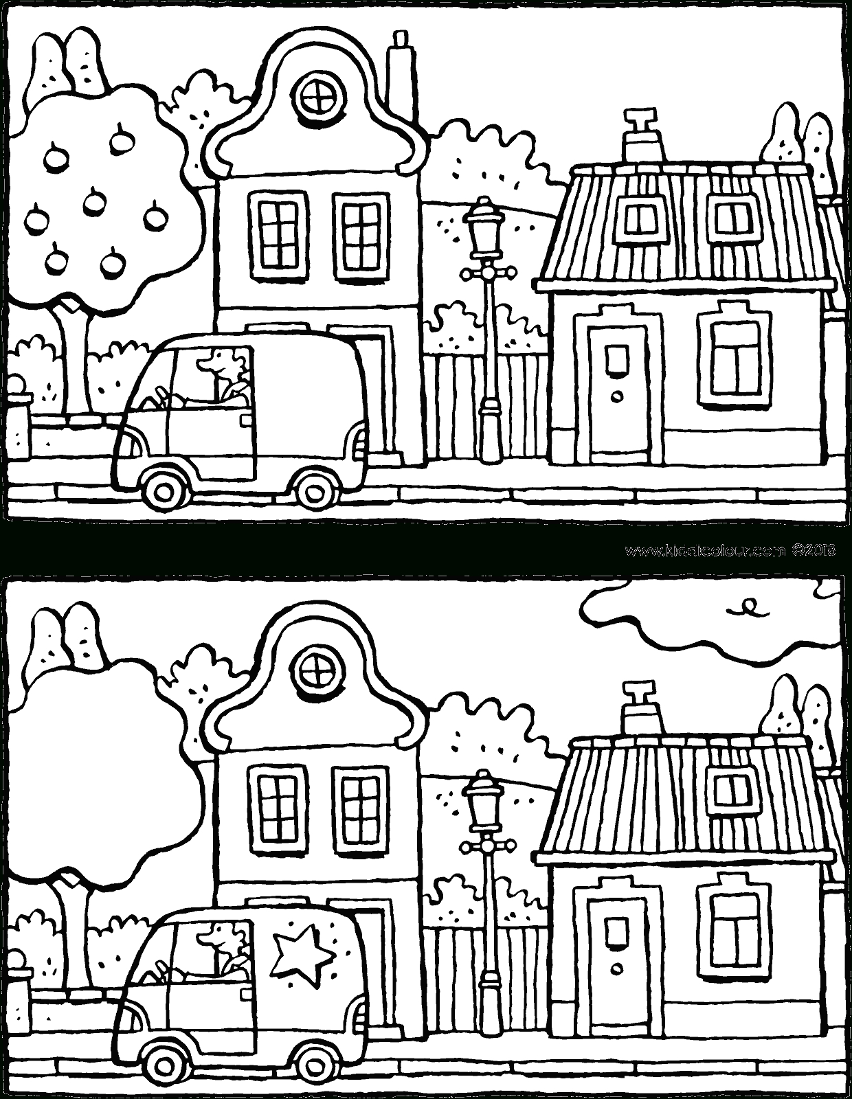 Cherche Les 5 Différences Dans Cette Rue - Kiddicoloriage encequiconcerne Les 5 Differences