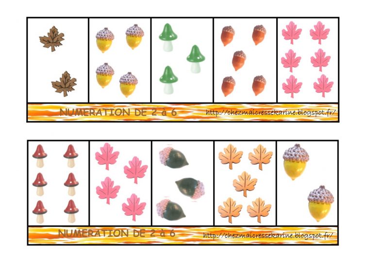 Chez Maicresse Karine: Boites À Compter Automne avec Boite À Compter