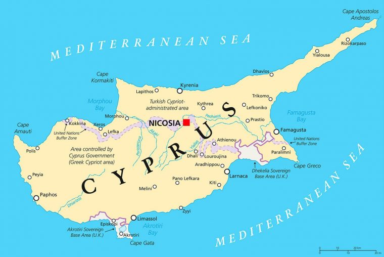 Chypre Capitale La Carte – Capitale De Chypre De La Carte à Carte Europe Capitale