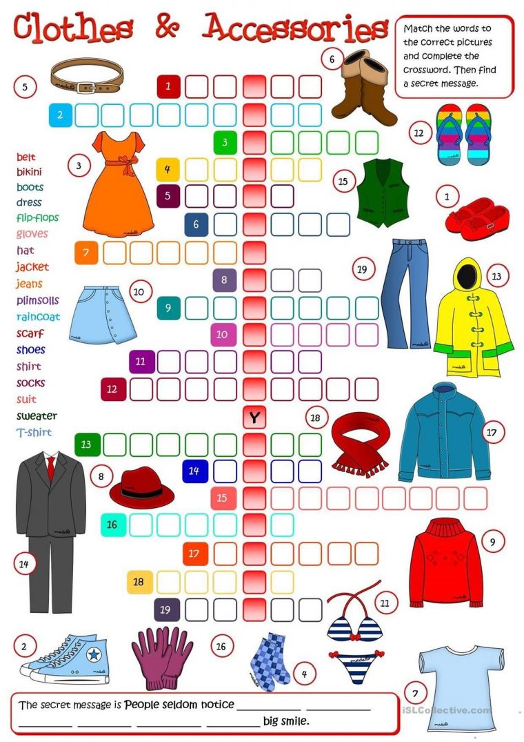 Clothes Crosswords 2 | Apprendre L'anglais, Enseigner L pour Jeux En Anglais Gratuit