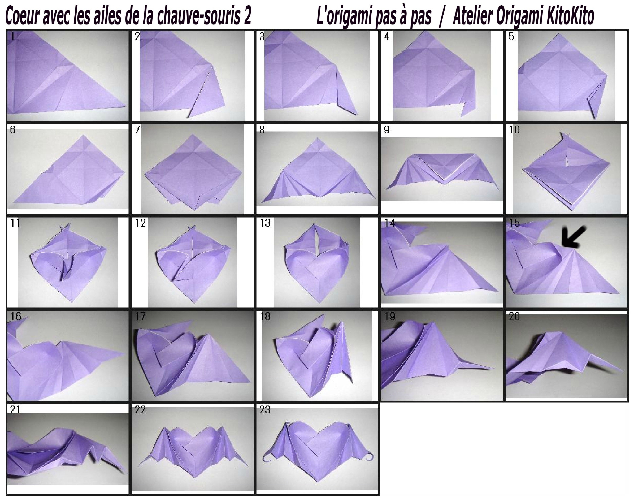 Coeur Avec Les Ailes De La Chauve-Souris Pour &quot;halloween pour Origami Chauve Souris