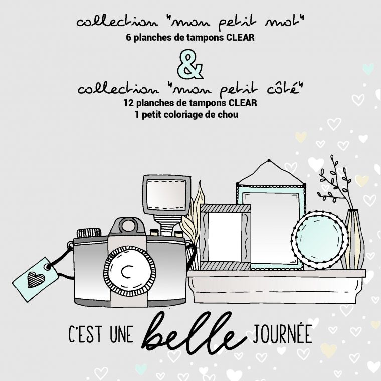 Collection Mon Petit Coté, Février 2019 (2) – Chou & Flowers avec Coloriage Février