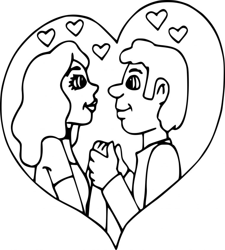 Coloriage Amour Saint-Valentin À Imprimer intérieur Dessin Pour La Saint Valentin