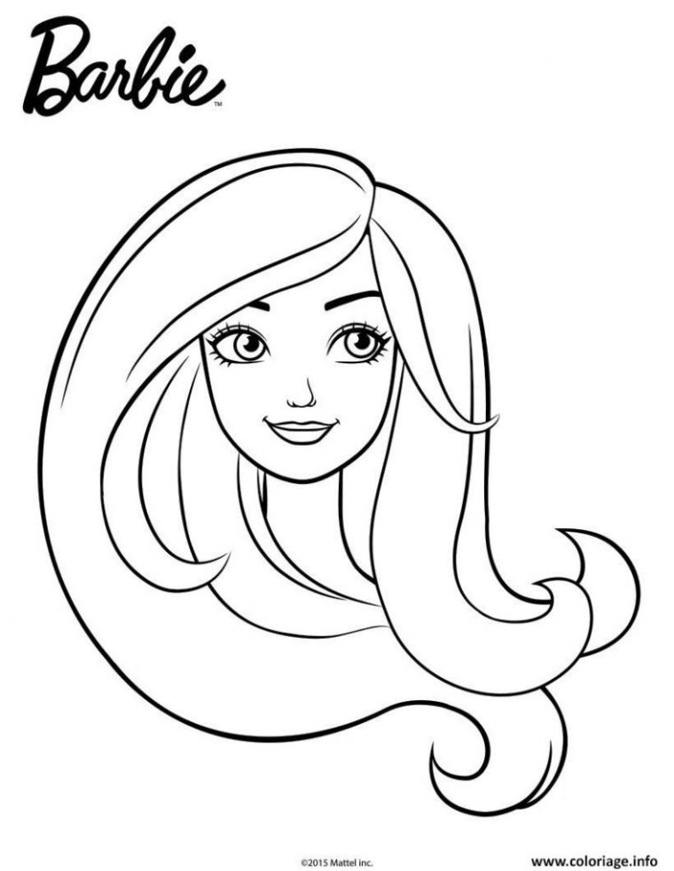 Coloriage Barbie En Portrait Facile Fille Dessin Concernant concernant Dessin Tracteur Facile