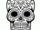 Coloriage Crâne En Sucre Mexicain, Diamants avec Squelette A Imprimer