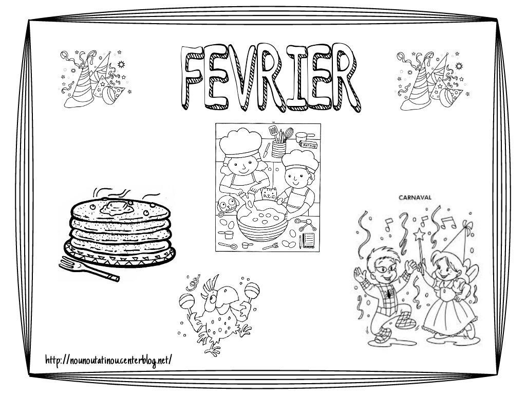 Coloriage Du Mois De Février !! avec Coloriage Février