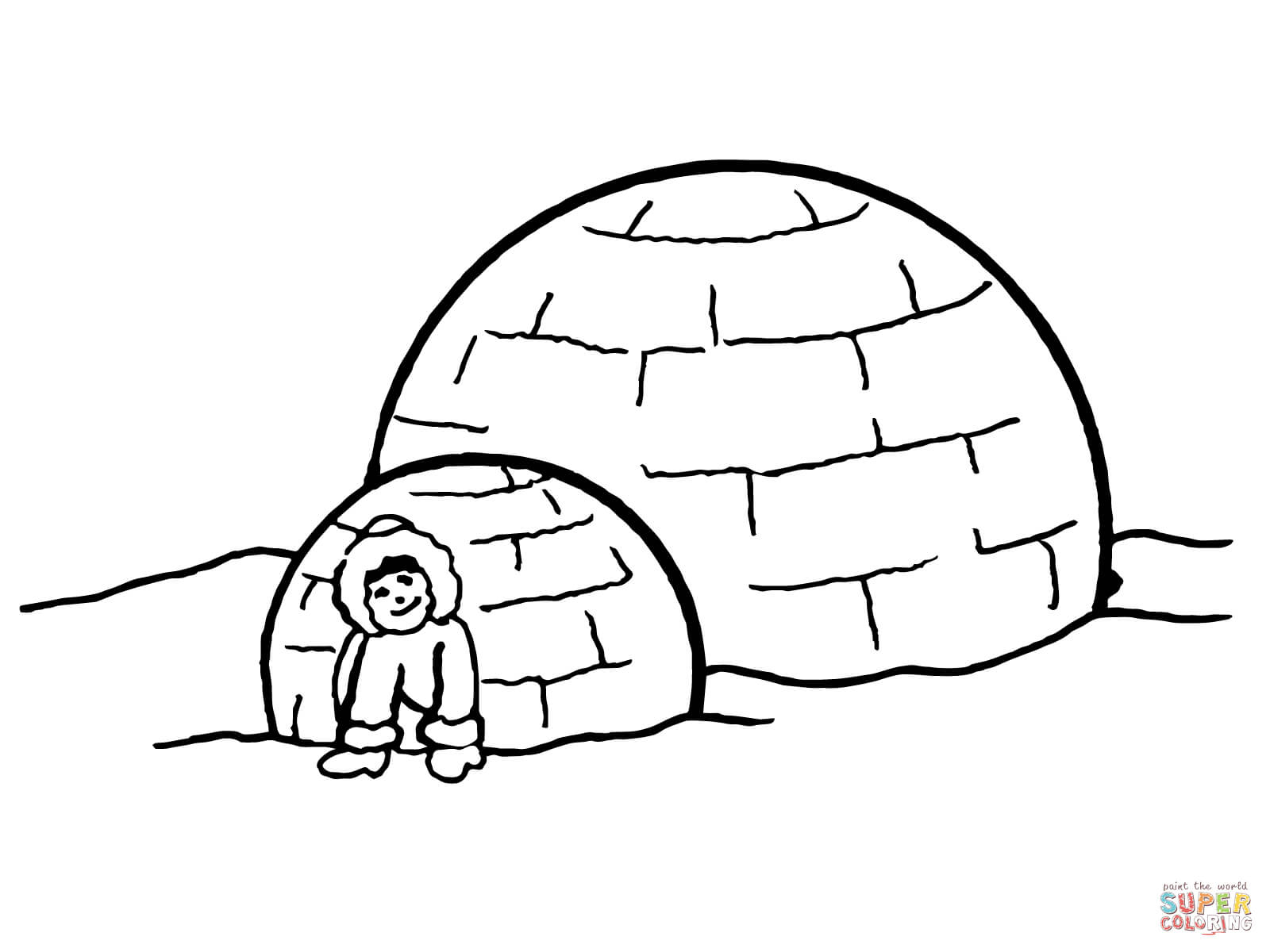 Coloriage - Igloo Inuit | Coloriages À Imprimer Gratuits concernant Coloriage Igloo