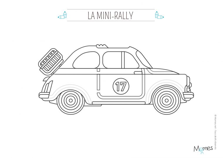 Coloriage La Voiture De Rallye – Momes concernant Coloriage Vehicule