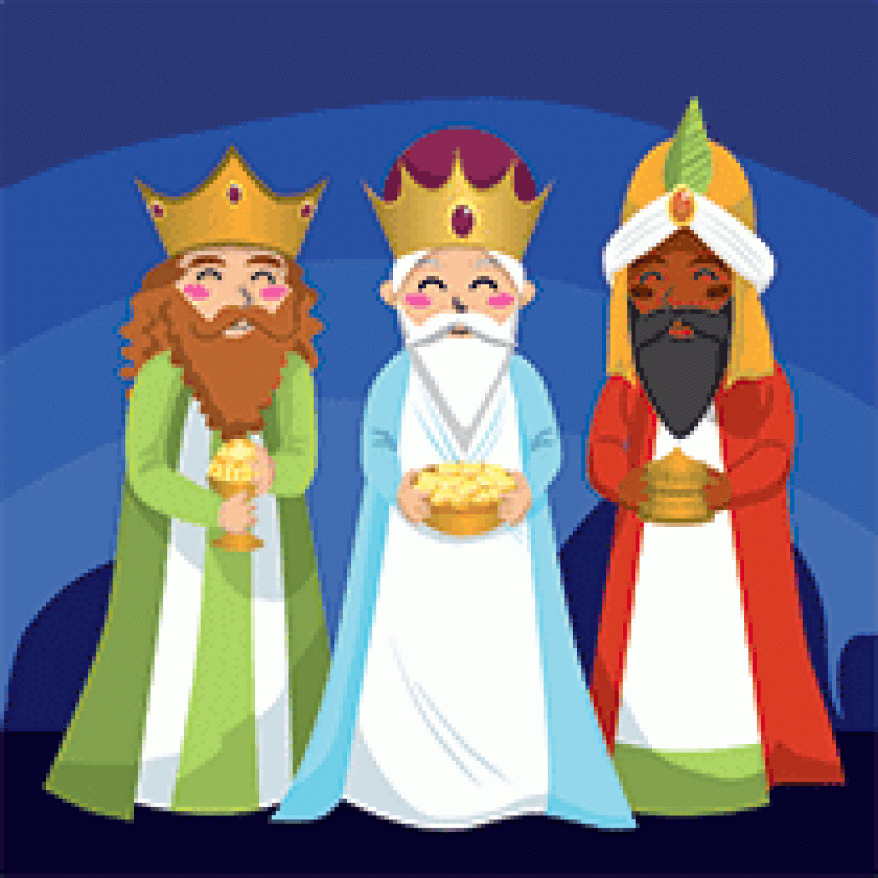 Coloriage Les Trois Rois Mages Sur Hugolescargot à 3 Roi Mage