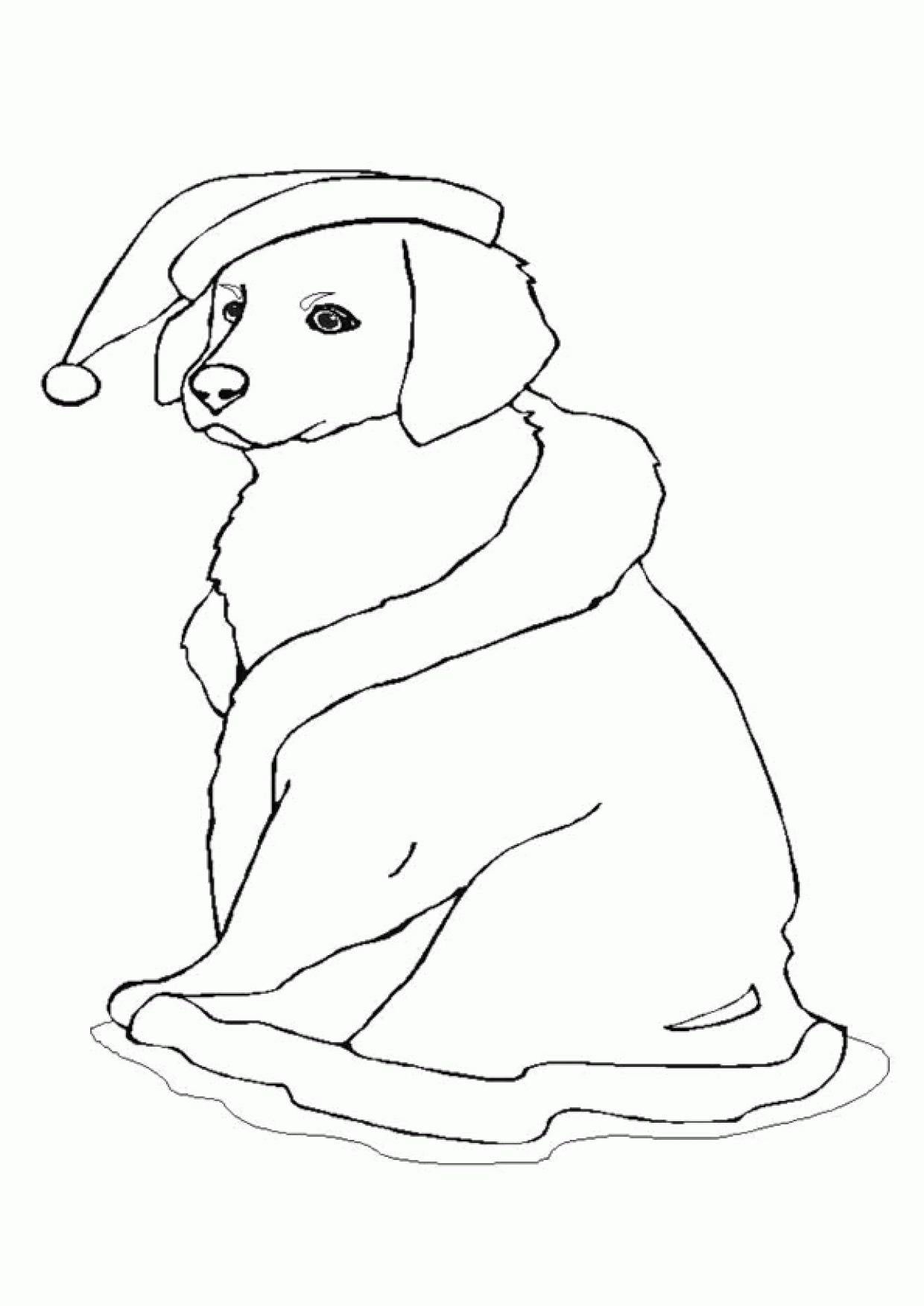 Coloriage Noël Chien Manteau Bonnet dedans Coloriage Labrador