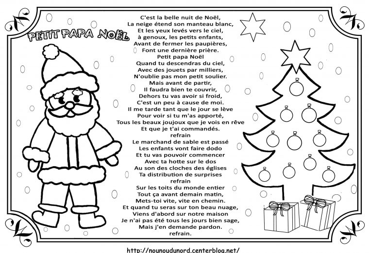 Coloriage Noel Comptine Chanson concernant Petit Papa Noel Video