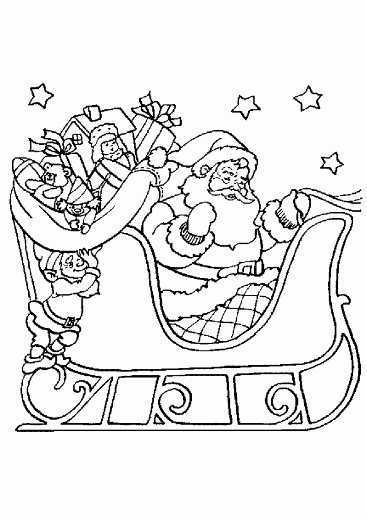 Coloriage Père Noël Et Son Traineau Magique encequiconcerne Image De Traineau Du Pere Noel