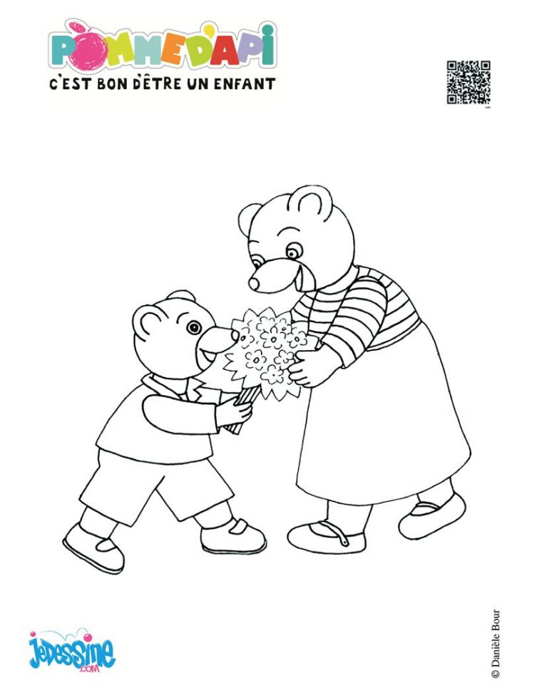 Coloriage Petit Ours Brun Fait Des Crepes intérieur Petit Ours Brun Dessin Animé Gratuit