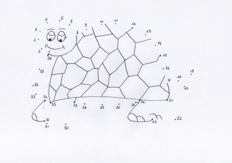 Coloriage Point À Relier Tortue À Imprimer Et Colorier tout Point À Relier Alphabet