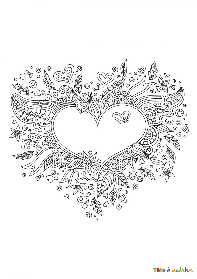 Coloriage Saint Valentin À Imprimer – Tête À Modeler à Dessin Pour La Saint Valentin