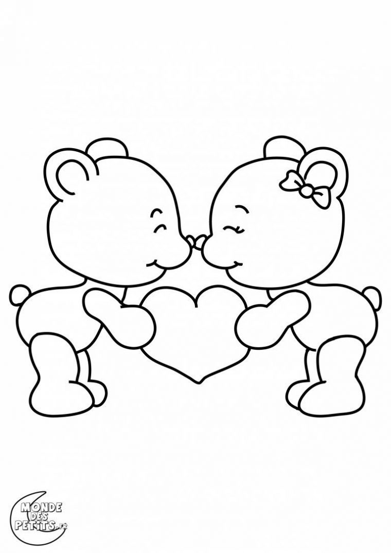 Coloriage Saint Valentin – Coloriages – Coloriage À Imprimer pour Dessin Pour La Saint Valentin