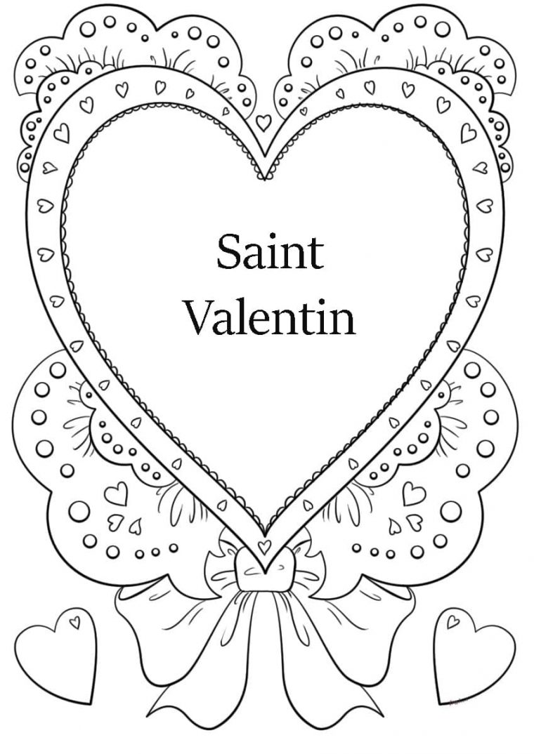 Coloriage Saint Valentin. Imprimer Les Images 14 Février intérieur Coloriage De St Valentin
