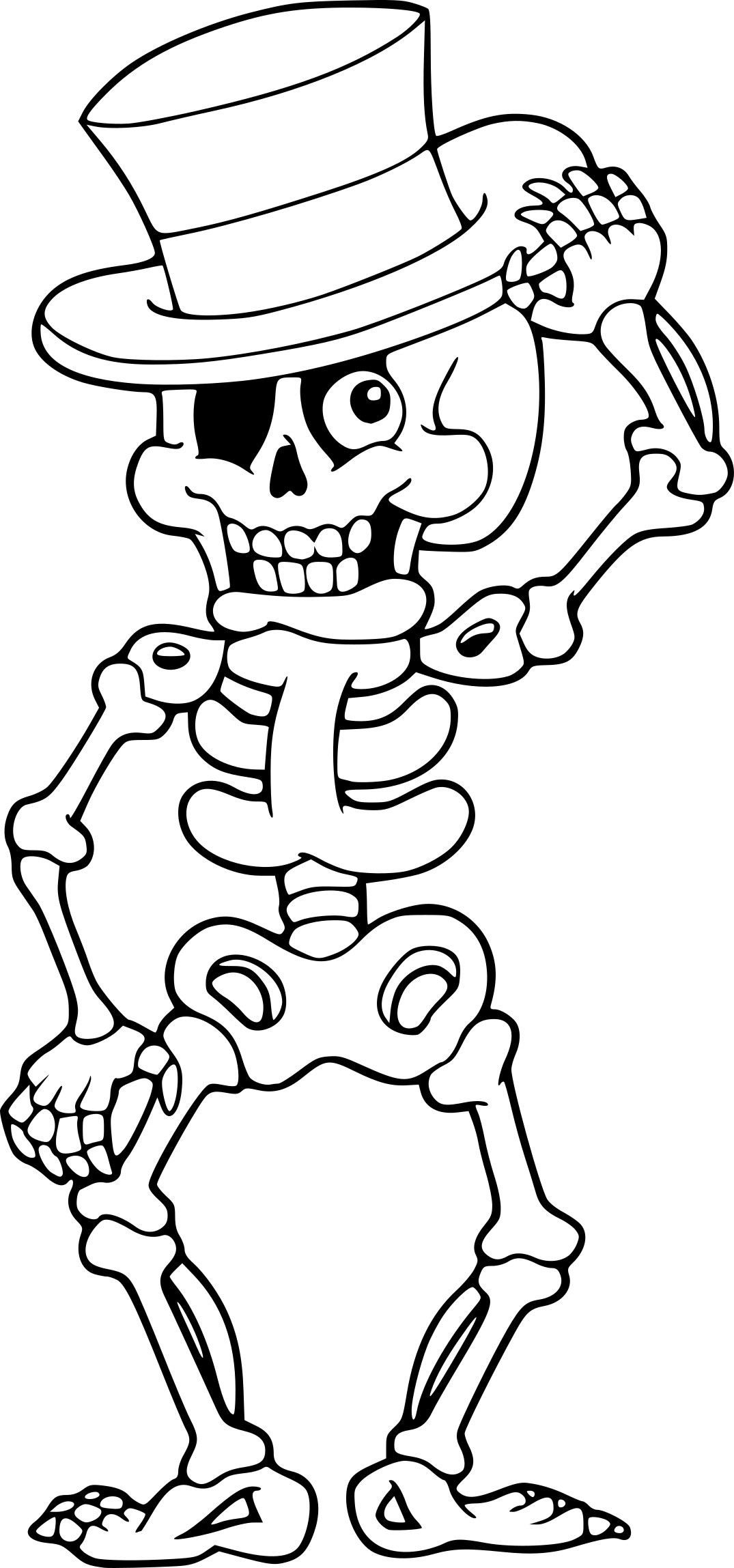 Coloriage Squelette Halloween À Imprimer pour Squelette A Imprimer