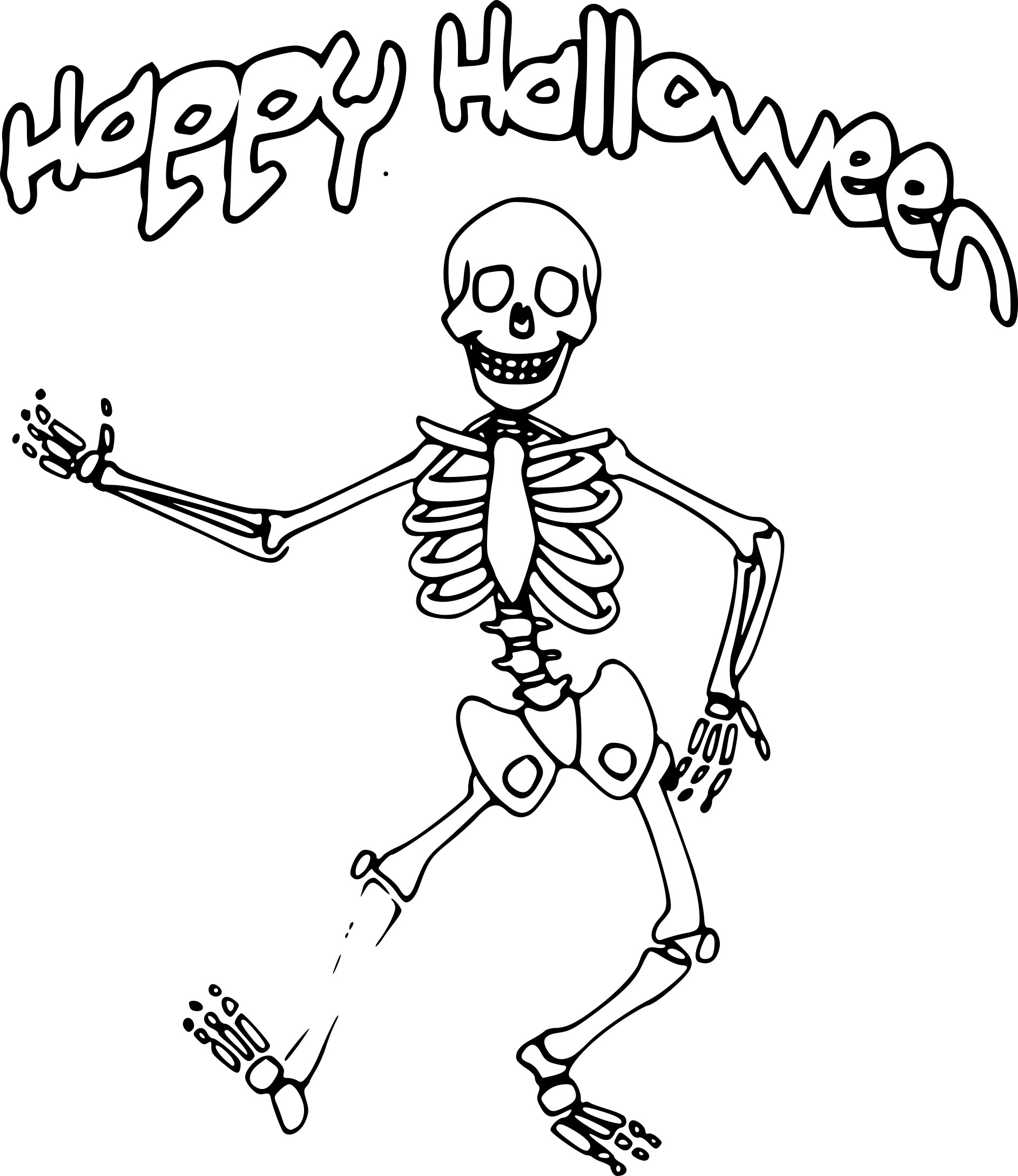 Coloriage Squelette Halloween À Imprimer Sur Coloriages à Squelette A Imprimer