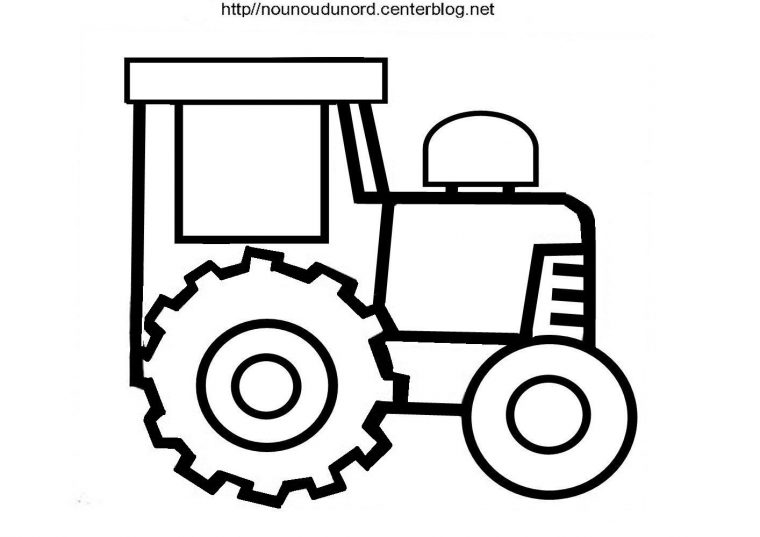 Coloriage Tracteur Réalisé Par Nounoudunord. encequiconcerne Dessin Tracteur Facile