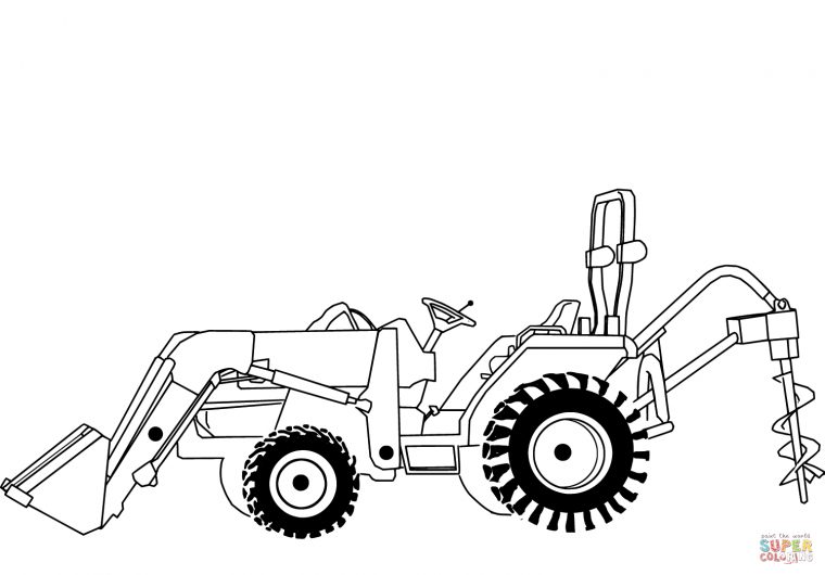 Coloriage – Tractopelle Chargé | Coloriages À Imprimer Gratuits tout Dessin Tracteur Facile