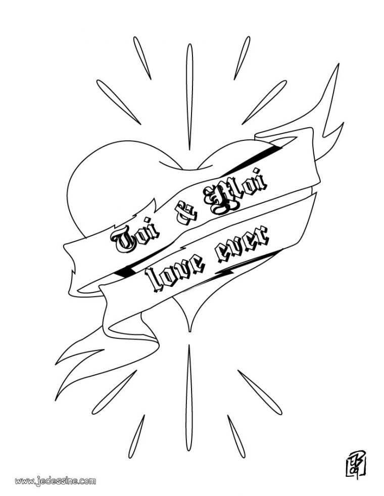 Coloriages Coloriage D'un Coeur De La Saint-Valentin – Fr encequiconcerne Dessin Pour La Saint Valentin