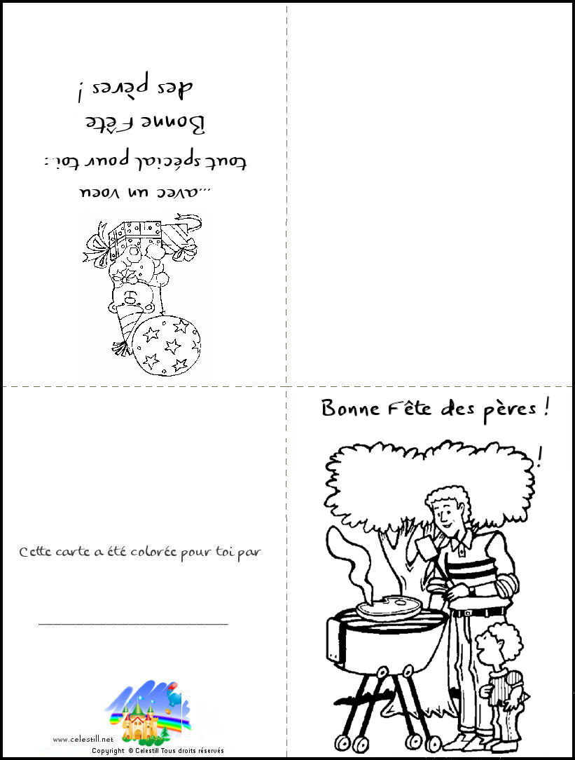 Coloriages Enfants - Carte À Imprimer Et À Colorier Bonne à Coloriage Fete Des Peres