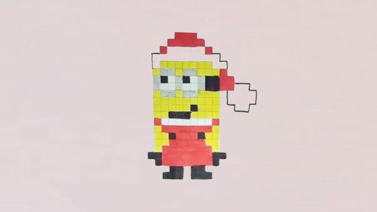 Comment Dessiner Un Minion Père Noël Pixel Art avec Pixel Art Pere Noel