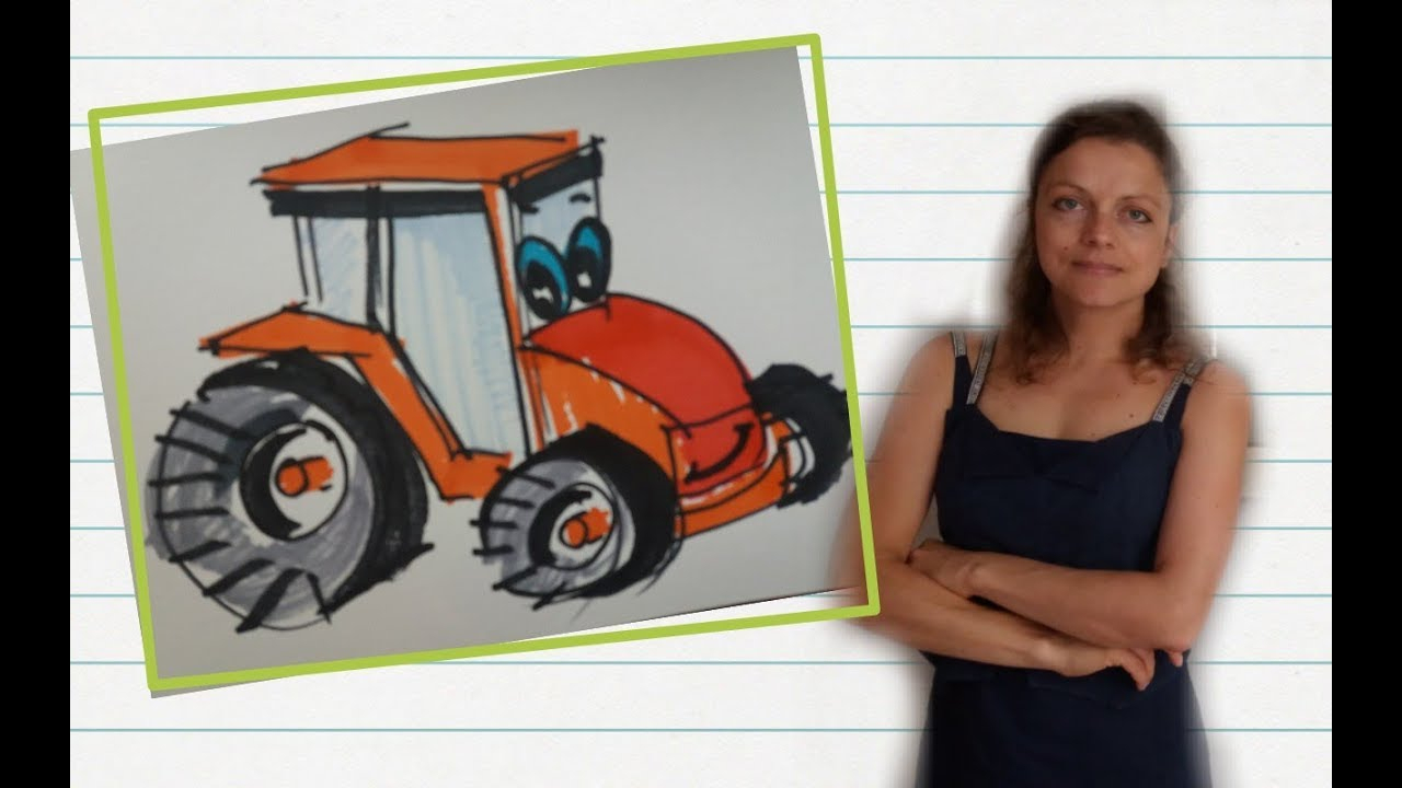 Comment Dessiner Un Tracteur- Pour Les Jeunes Amateurs De dedans Dessin Tracteur Facile