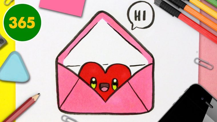 Comment Dessiner Une Lettre D'amour Kawaii – Dessins Kawaii Faciles –  Dessins Pour La Saint-Valentin destiné Dessin Pour La Saint Valentin